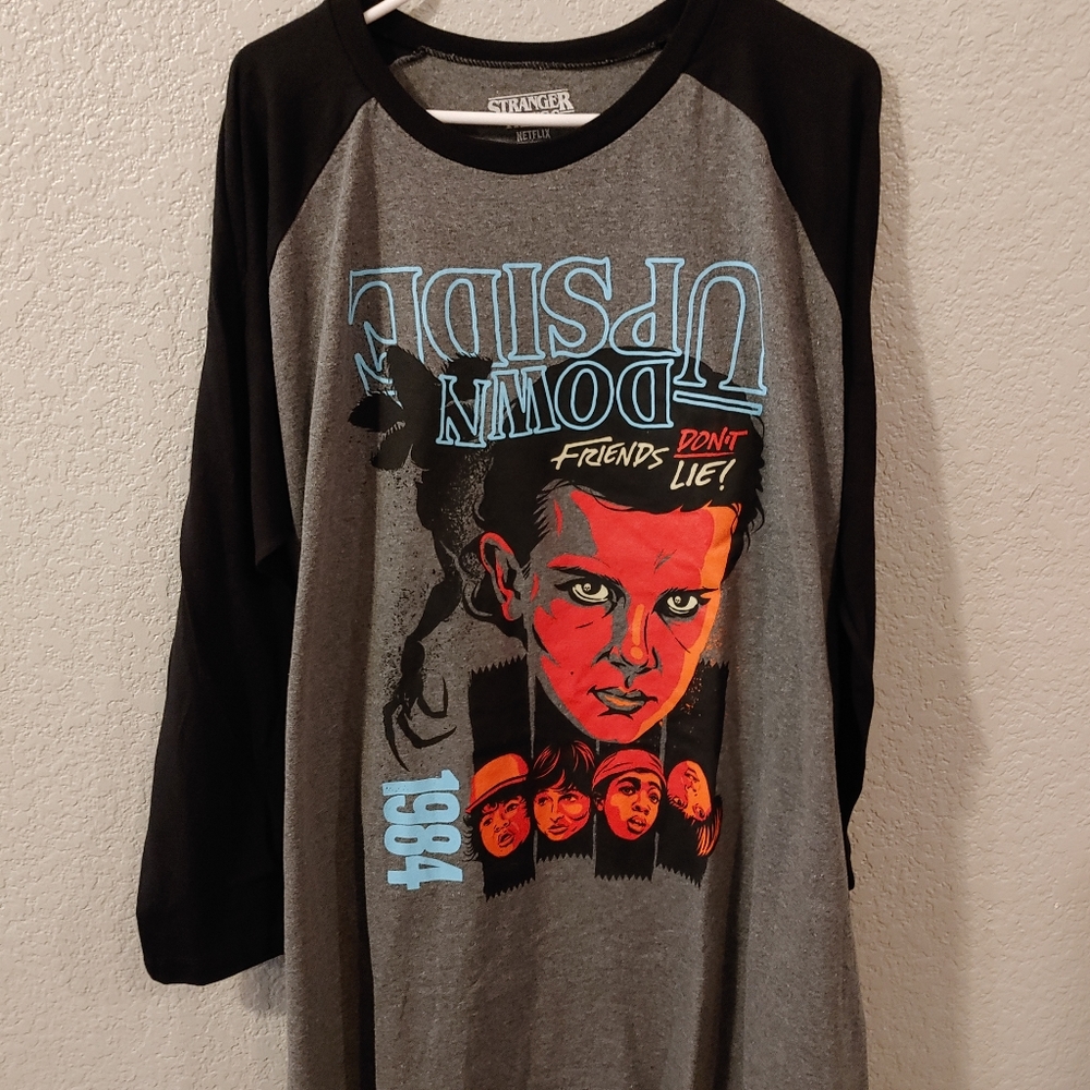 Upside down Stranger Things 2x T-shirt long sleeve